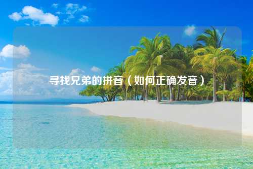 寻找兄弟的拼音（如何正确发音）