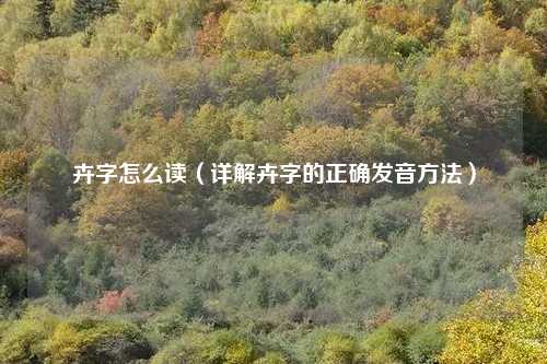 卉字怎么读（详解卉字的正确发音方法）